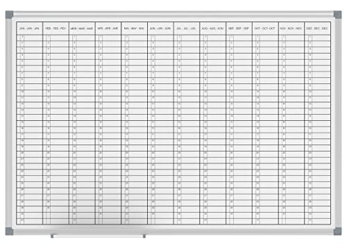 Maul Planner Annuale Maulstandard, Lavagna Magnetica + Scrivibile, Con Stampa Mesi E Giorni, 60 X 90 Cm