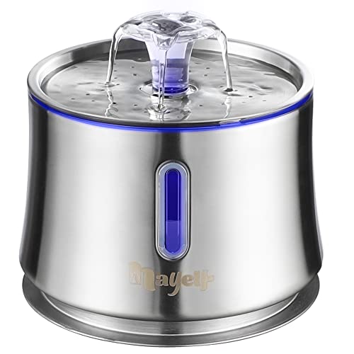 Cat Water Fountain, Nayelf Cat Fountain Stainless Steel 2.5L/84Oz, Cat Waterer Fountain With 3Pcs Filters Automatic Pet Water Fountain For Cats Inside Dog Water Dispenser Smart Power-Of With Indicator #TOP13