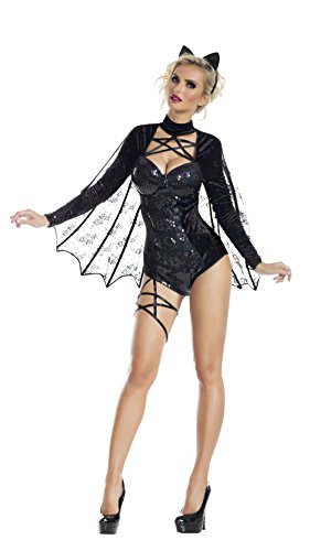 Recopilación y reviews de Disfraz murciélago que puedes comprar esta semana. 37 Party King Disfraz de Miel de murciélago para Mujer, Negro, XL