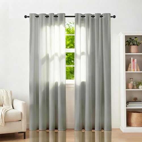 Materiale di alta qualità: le Tenda moderna per soggiorno sono realizzate in tessuto di poliestere, morbido e confortevole al tatto, antirughe e resistente all'usura, con un'eccellente consistenza e uno stile moderno e semplice e possono essere facilmente abbinate a varie decorazioni domestiche.