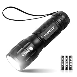Lepro Linterna LED LE1000, Portátil Linternas LED ...: Compacta y Fácil de Transportar: Con un tamaño aproximado de 3.4 cm de diámetro y 10.9 cm de largo, esta linterna LED es liviana, pesando solo 128 g, un 25% más ligera que muchas otras linternas. Su diseño incluye un mango antideslizante y cordón, lo...