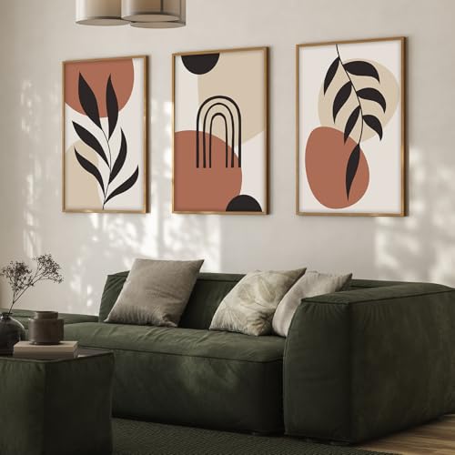 Image of BANGERZ Wall Art Painting Boho Artwork Living Room and Bedroom Frames Decor, Office and Framed Hotel Decoration Big Size Set of 3 (Artwork 2, 13x19 inch)