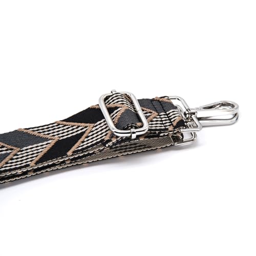 Image of S&loyoe Silver bucklePurse Straps Replacement Crossbody Bag Strap Adjustable Wide Guitar Straps for Handbags 1.5inch (Arrow Dark Gray Silver)