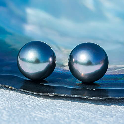 8-12MM Genuine Tahitian Black Pearl 18K Gold Stud Earrings, AAA Quality Handpicked Nature Tahitian Black Pearls, 18K Solid White Gold/Yellow Gold Earring2