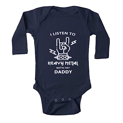 Heavy Metal with Daddy Cute Baby Bodysuit Short Sleeve Rompers Jumpsuit Unisex