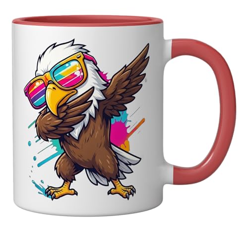 Taza de cerámica colorida para niños con diseño de águila miniatura 2
