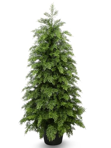 Image of 3FT Artificial Cedar Topiary Trees,1Pcs UV Resistant Faux Pine Tree