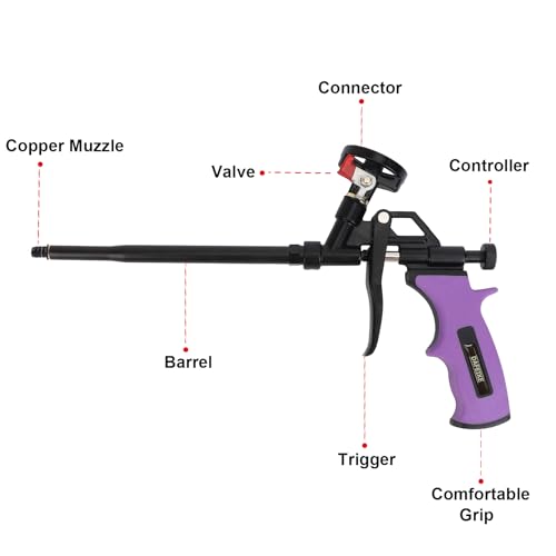 PU Schaumpistole DAFEIKE Schaumpistole Schaumpistole Bauschaum Teflon Sprühschaum Isolierung Pistole Lila