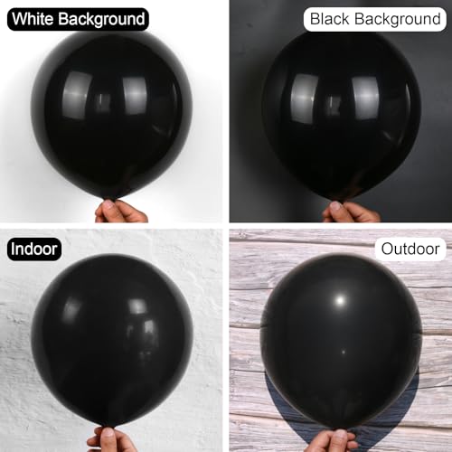 Black Balloons 150 pcs Different Sizes Pack of 18 12 10 5 Inch Matte Black Latex Balloon Arch Kit Garland for Graduation Halloween New Year Anniversary Birthday Party Decorations - Image 4
