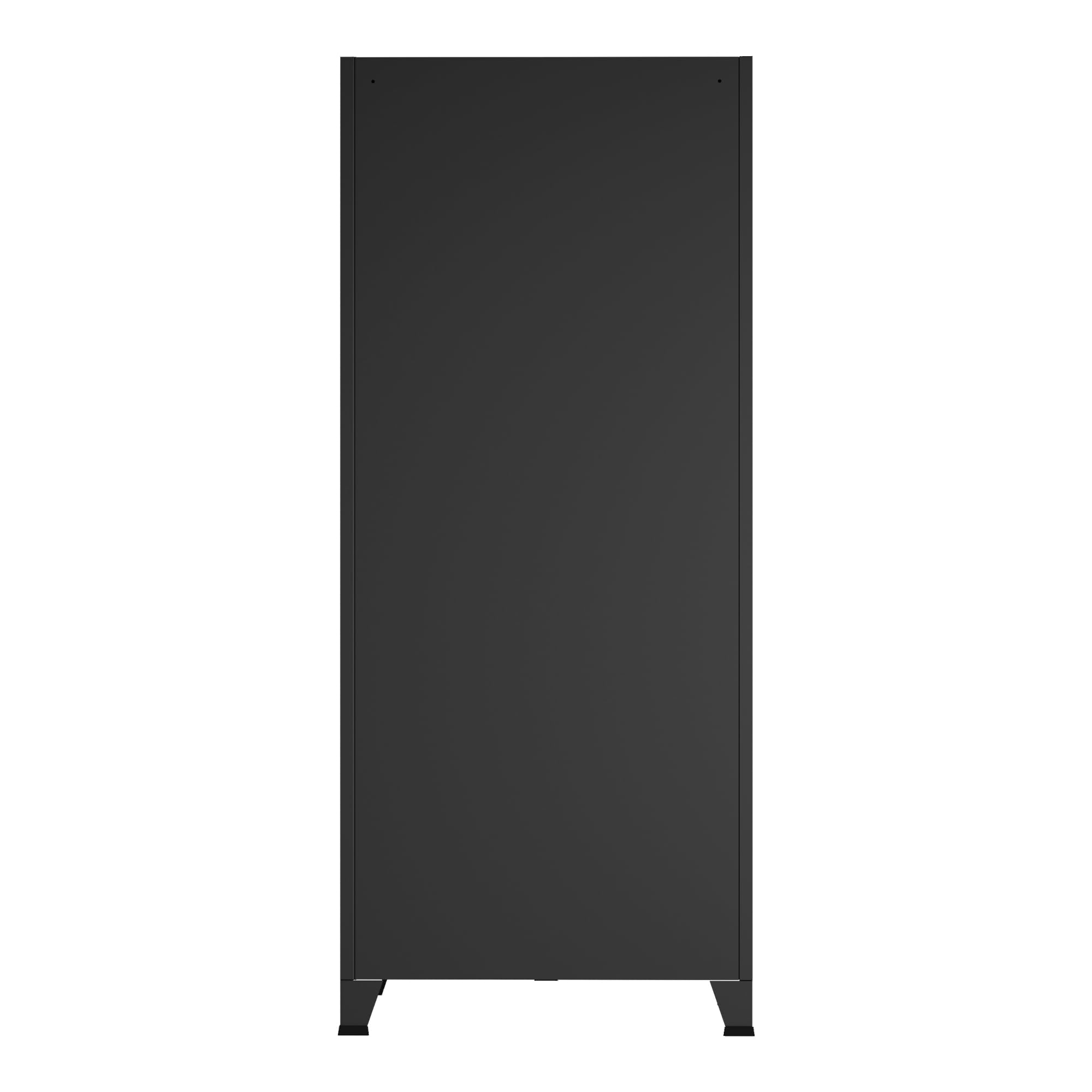 [en.casa] Armario Ropero Hankasalmi Armario Dormitorio Guardaropa 2 Puertas con Ranuras de Ventilación Perchero 4 Compartimentos Estantes Regulables 2 Cajones Acero 180 x 90 x 40 cm - Negro