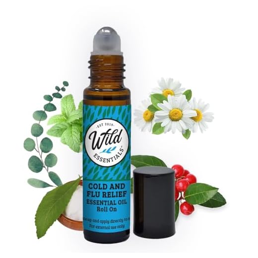 Wild Essentials Cold and Flu Relief Essential Oil Roll On, 10ml mentholated deep Relief for Sinus, Allergies, stuffy Nose, Cold Symptoms, Made with 100% Essential Oils and Jojoba Oil, Ready to use