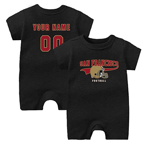 Custom Baby Bodysuit Football Graphic Jersey Personalized with Name and Number