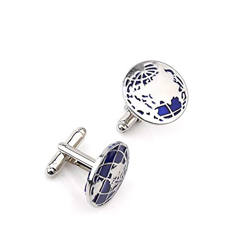 Mancuernillas Daesar con diseño de globo plata y azul miniatura 3