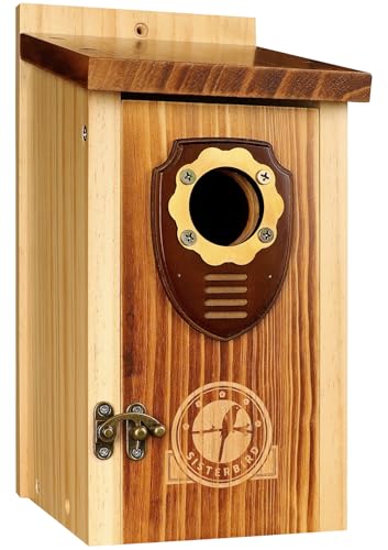 SISTERBIRD Bird Houses for Outside, Premium Wooden Bluebird Houses for Outside, Assembly Birdhouses for Outdoors, Weatherproof Bird House, Bluebird Finch Swallow Wren Chickadee