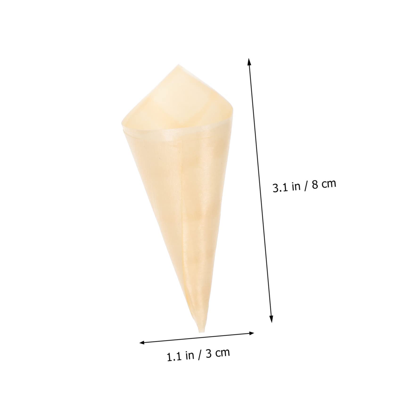 CONGARTENO 50pcs Disposable Cones for Ice Cream and Candy Snack Packaging for Parties Appetizers and Desserts Cones