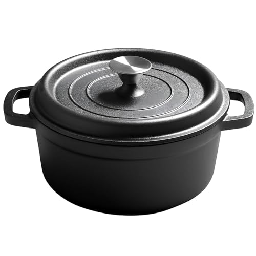 Casserole Dishes with Lids, Cast Iron Dutch Oven Pot with Ergonomic Handles, Oven Dish, Casserole Pot, Stew Pot,14cm