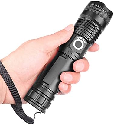 LED Torch USB Rechargeable, 2000 Lumen Bright Torch With 4-Slot USB Charger, 5 Mode Waterproof Zoomable Flashlight, Display Power Standard Torch For Fishing Camping Outdoor Cycling Outing Gift