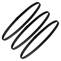 3 Stück Haarband Herren,Sport Haarband,Elastische Haarband,Nicht Rutschend,Schwarz?für Fitnessstudio,Hockey,FußBall,Tennis,Yoga,Laufen