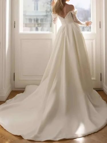 Mermaid Elegant Strapless Wedding Dresses Long Sleeve Bridal Gowns with Removable Train Appliques3