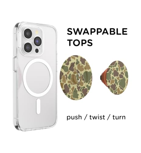 Image of PopSockets Phone Grip for MagSafe, Magnetic Holder, Phone Stand, Green - Camo