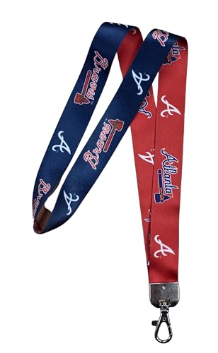 MLB Atlanta Braves Two-Tone Lanyards, Navy, One Size