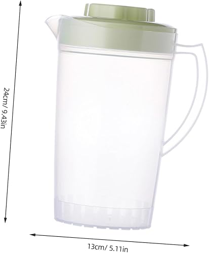 Miniatura 2 de UPKOCH Jarra de plástico con tapa, dispensador de bebidas de 2 litros, recipientes de jugo para bebidas frías y calientes, jugo de limonada helada,