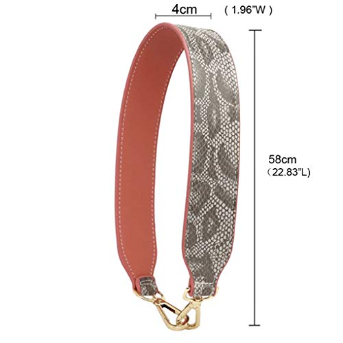 Purse Straps Replacement PU Leather Handbags Strap Shoulder Bag Straps Phone Pendant (Serpentine - Pale pink)2