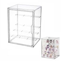 Display cabinet for acrylic and glass cases, small cabinet with door for action and toys, mini figures, collectable figures, self-assembly with 4 layers (36 x 22 x 26.5 cm)