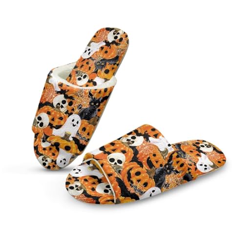 Forchrinse House Slippers for Women Men Flannel Open Toe Slippers Washable Reusable Spa Guest Hotel Shoes