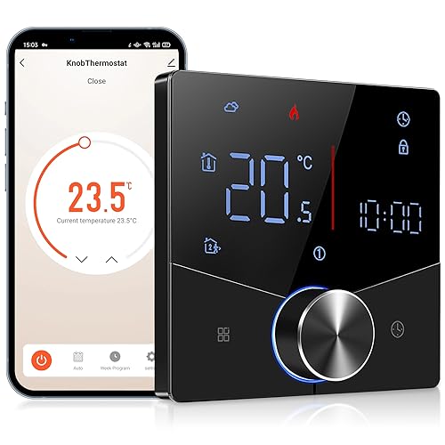 SOUSLOW Termostato WiFi para caldera de gas, termostato inteligente, control de voz, función...