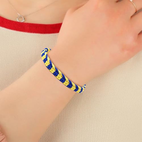 Choistily 2PCS Ukrainian Bracelet Yellow Blue Braided Bracelets Adjustable Handmade String Sunflower Bracelets for Women Trendy 2025 Stocking Stuffers2