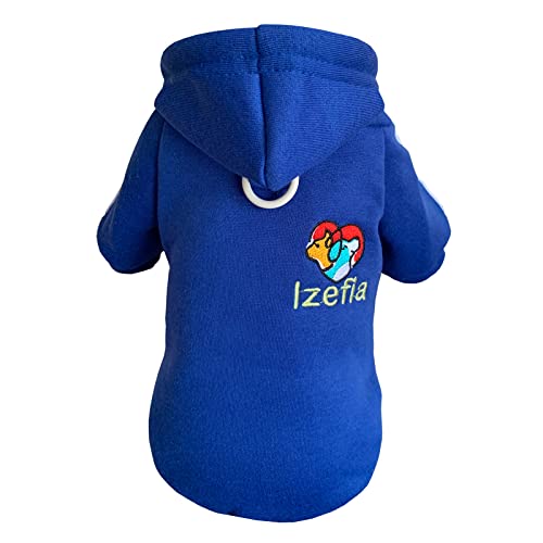 Izefia Chien à Capuche Chien Hoodies Vêtements Vêtements Polaire Chien Pull Hiver Sweat Chaud Coton Boucle Base Chien à Capuche pour Petit Chien Chiot Chat Cover
