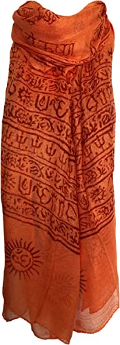 Genesis Imports Indian Om Mantra Hand Block Printed Scarf Prayer Shawl