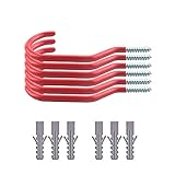 GANCHO HEAVY DUTY. El extremo que se atornilla en la pared tiene una longitud larga y agradable para dar a las roscas un área amplia para agarrar, lo que garantiza que los tornillos se puedan perforar firmemente. Si está anclado en un montante u otro material sólido, aguantaría entre 30 y 40 libras como máximo.