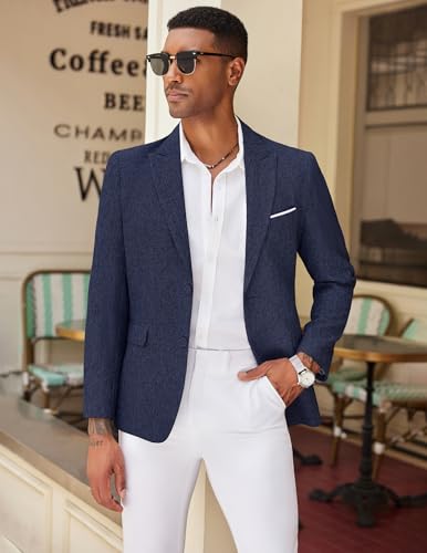 COOFANDY Mens Blazer Casual Two Buttons Sport Coat Slim Fit Lightweight Suit Jackets2