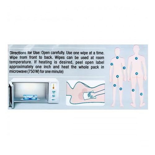 Image of wet wipes for adults pack of 20 (200) pieces 320mmx320mm) Romsons