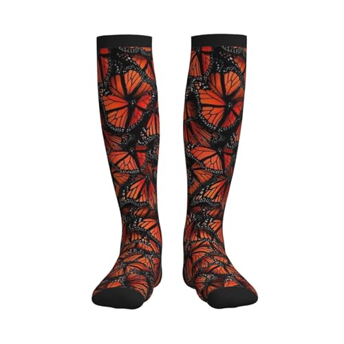 Monarch Butterflies Print Athletic Support Socks 15-20mmhg Gradual Compression Running Socks Travel Workers2