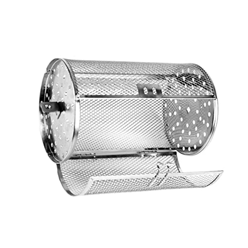 CIMAXIC Rotisserie Rack Roaster Pan Rack Rolling Barbecue Cage Stainless Steel Drum Oven Grilled Cage for Cooking Accessories