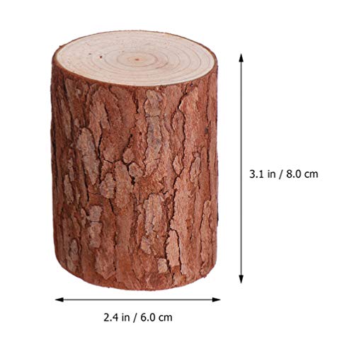Favomoto 2Pcs Natural Wood Stump Unfinished Wood Slices Circles Wooden Stump Candle Holder Tree Branch Tealight Planter Stand For Crafts Rustic Wedding Farmhouse Decor #TOP6