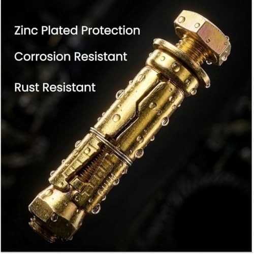 Image of ELEGANT CASA Zinc Plated Anchor Bolt Fasteners Expansion Screws 31 Pcs