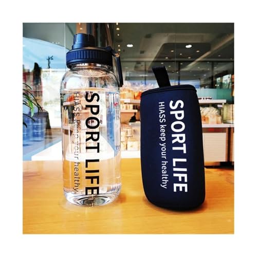 Botella de agua creativa, botella de bebida de vidrio, camping, senderismo, senderismo, botella de agua deportiva, botella de agua portátil, botella de bebida, botella de agua ecológica(1000ml)