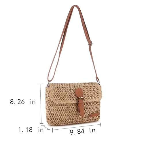 Straw Beach Bag Woven Straw Messenger Summer Purse Crossbody Shoulder Bag Vacation Clutch Tote Handbag Small Purses For Women 5