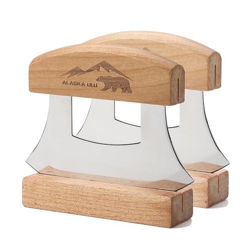 WIUCYS Alaskan Ulu Knives Pizza Cutter Chopper Slicer for Salad ...