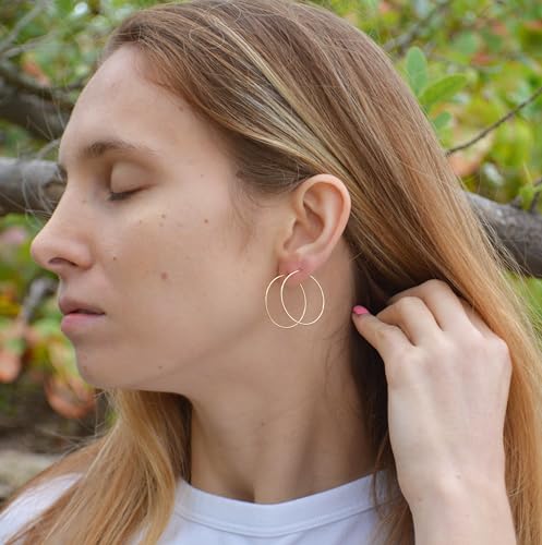 Cool Mom'S Closet 14K Real Gold Endless Hoop Earrings thumb #1