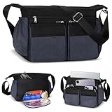 HesLaus Messenger Bag with Insulated Lunch Box, Large Crossbody Bag with Leakproof Lunch Compartment for Men Women Adult, Shoulder Bag with Side Pokets for Work, Laptop iPad Water Bottle Wallet Key