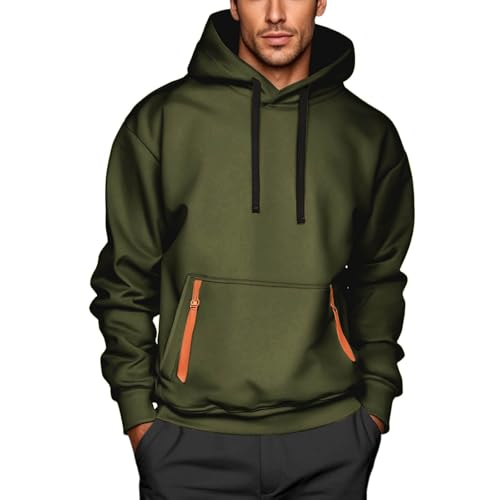Mens Hoodies Pullover Fashion Lightweight Drawstring Hoodie Casual Long Sleeve Hooded Sweatshirt with Pockets