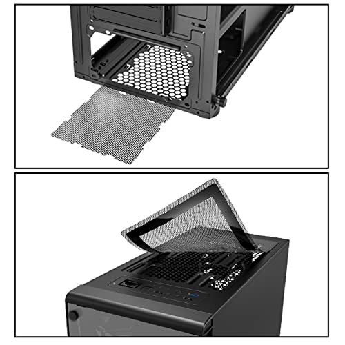 Gabinete para PC MUSETEX ATX con 6 ventiladores ARGB preinstalados, vidrio templado, torre media para gaming (Negro, modelo G05N6) miniatura 5
