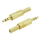 PNGKNYOCN Replacement TRS Male Plug 3 Pole 3.5mm w/Spring Coax Cable Audio Solder Type DIY Adapter for Repair Headphones Headset(2-Pack)