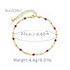 WEAV Bracelets De Cheville en Or De Style Ethnique avec Perles Rouges Bohême Taille Réglable Bracelet De Cheville pour Femme avec Chaîne D'extension De 6 Cm Bijoux D'été #4