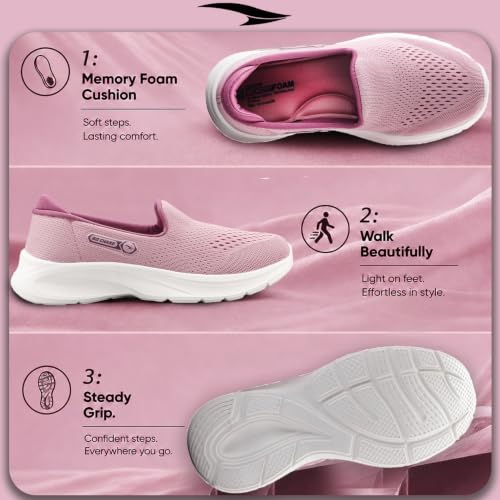 Image of ASIAN Style Walk-31 Women's Walking Shoes | Ultra-Lightweight Slip-On Shoes with Knit Mesh, Arch Support | Flexible Sole & All-Day Comfort for Daily Use